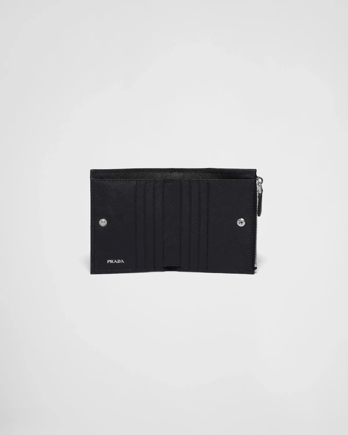 프라다 사피아노 실버 삼각로고 레더 지갑