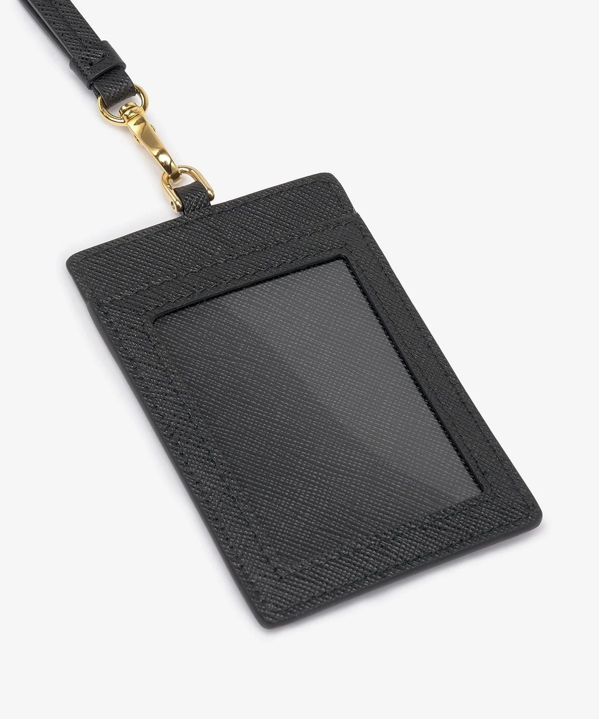 프라다 사피아노 골드 삼각로고 배지 홀더