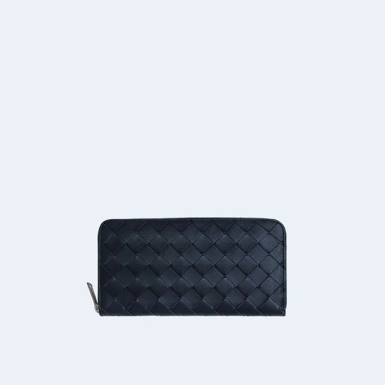 보테가 베네타 인트레치아토 어라운드 지갑 투톤 블랙/옐로우