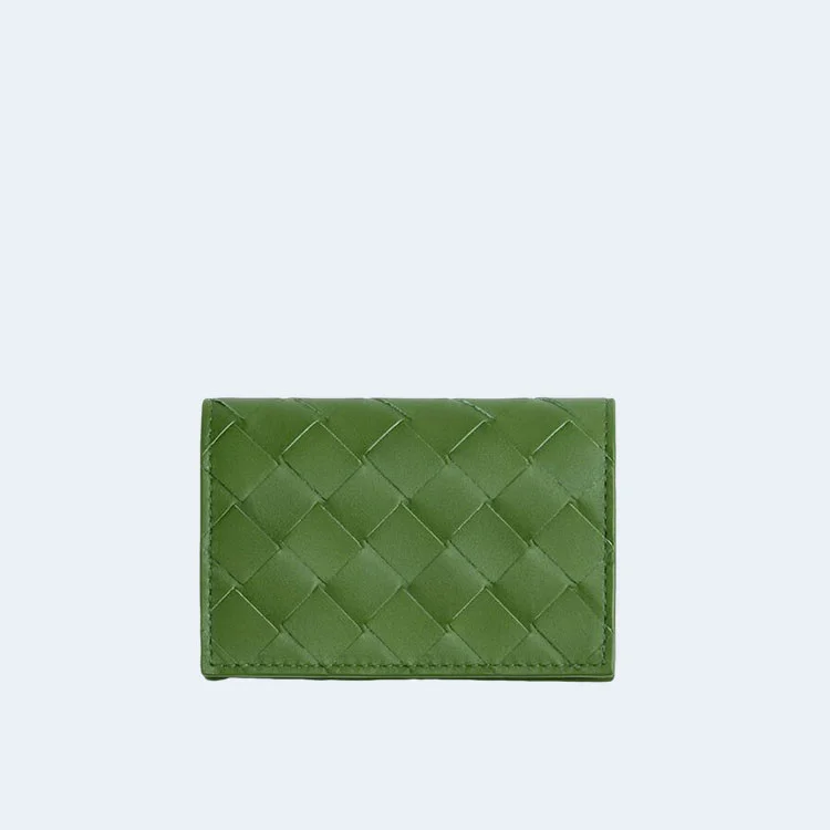 보테가 베네타 인트레치아토 명함 케이스 아보카도