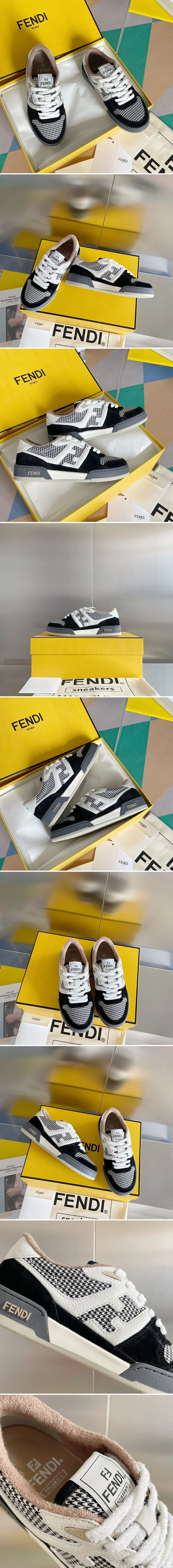 펜디 매치 로고 화이트 체크