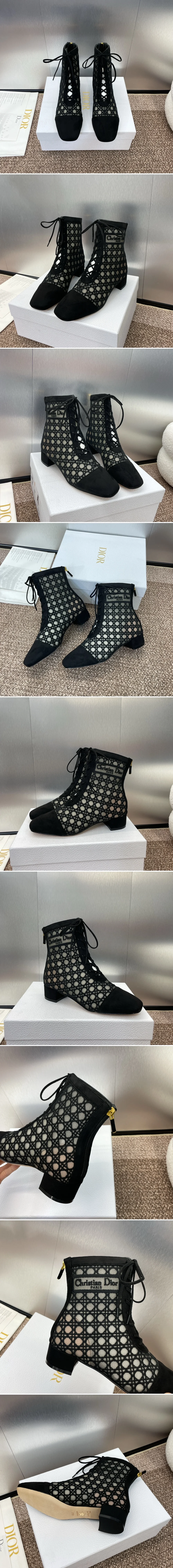 디올 Naughtily-D 너트리 디 시스루 메시 부츠 3.5CM