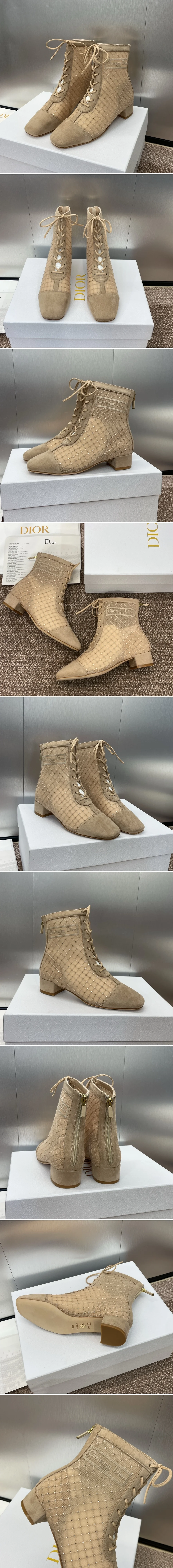 디올 Naughtily-D 너트리 디 시스루 메시 부츠 3.5CM