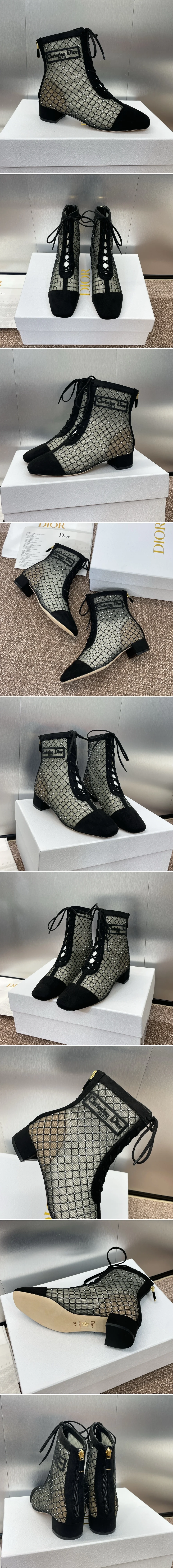 디올 Naughtily-D 너트리 디 시스루 메시 부츠 3.5CM