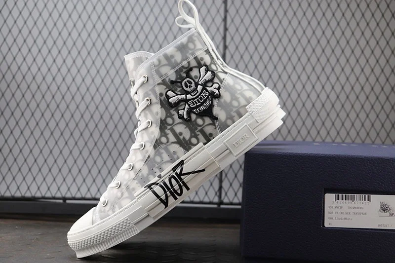 디올 x 숀 B23 하이 오블리크 캔버스 꿀벌 자수 패치