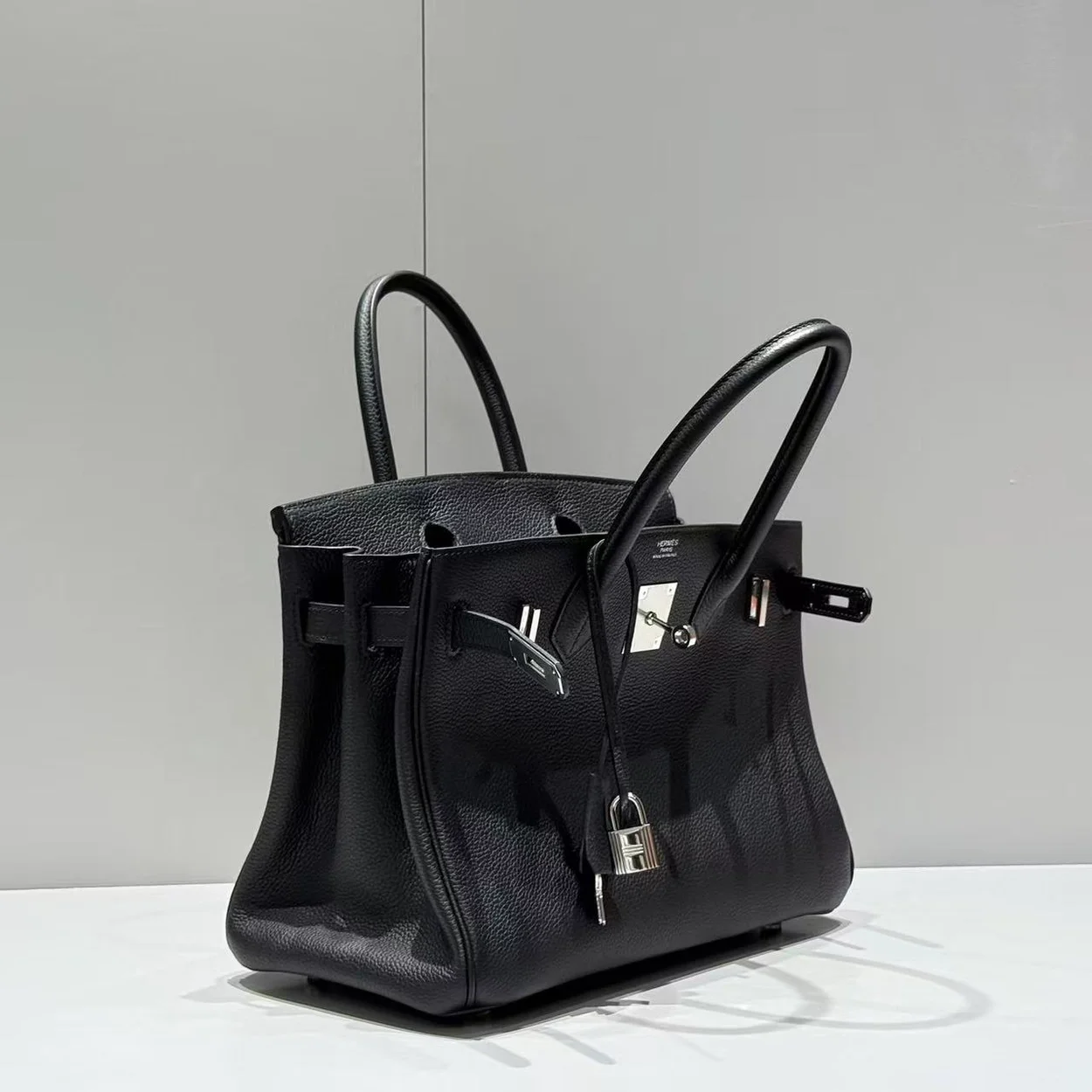 에르메스 버킨 30 Noir Togo 백 실버