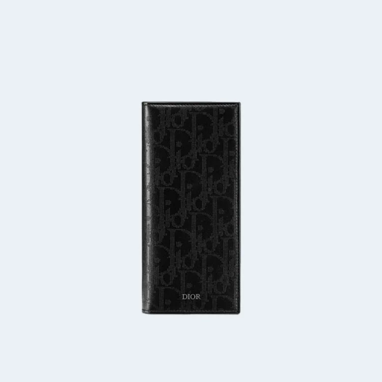 디올 오블리크 갤럭시 버티컬 장지갑 블랙