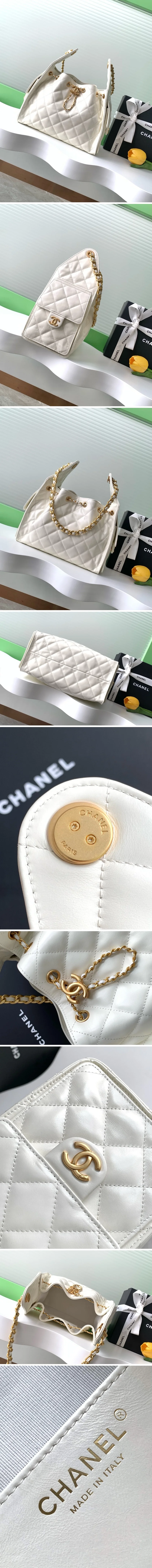 샤넬 25C 샤이니 카프스킨 호보 AS5293