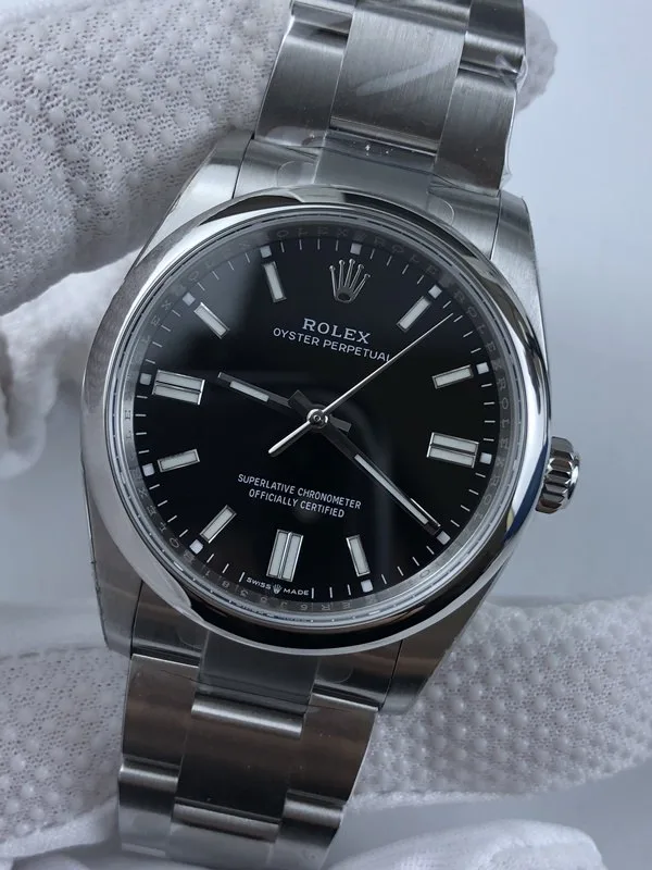 롤렉스 오이스터 퍼페츄얼 41mm 브라이트 블랙 상세 이미지 2