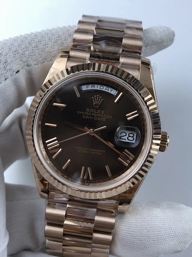 롤렉스 데이데이트 40mm 로즈골드 브라운 상세 이미지 2