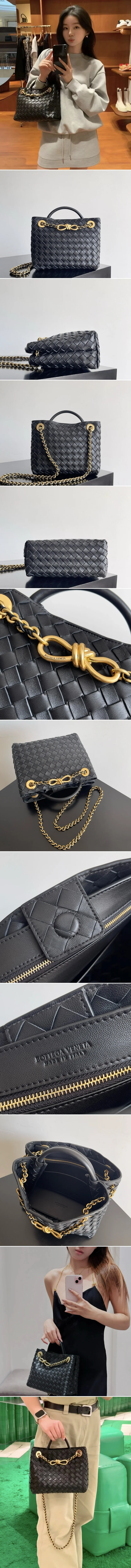 보테가베네타 스몰 안디아모 블랙 금장