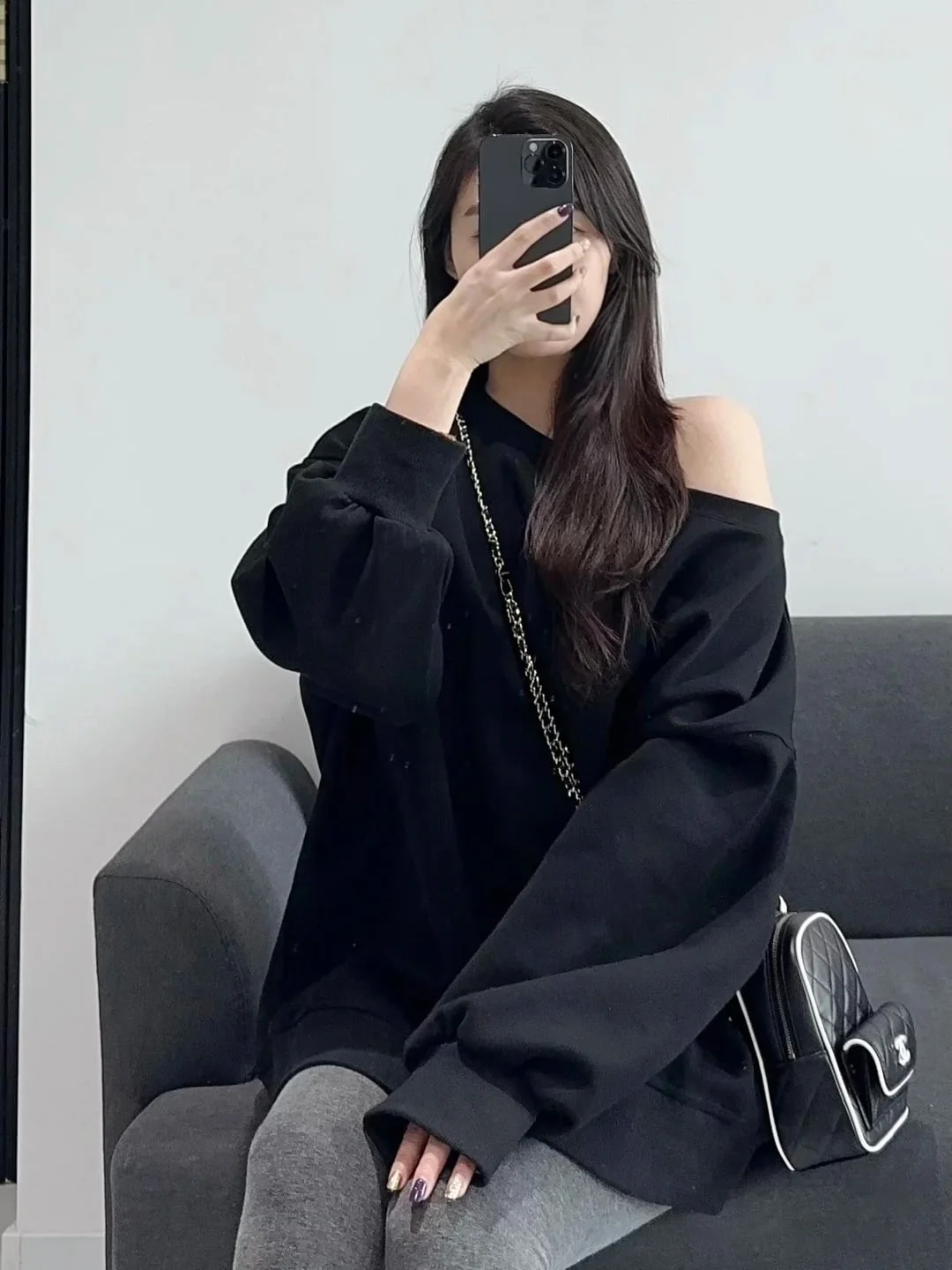 샤넬 탑핸들 미니 백팩 블랙