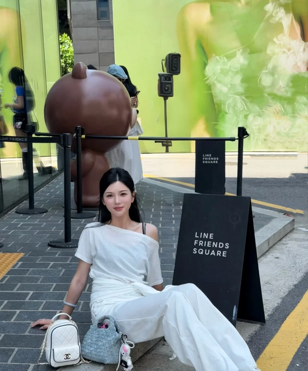 샤넬 탑핸들 미니 백팩 화이트