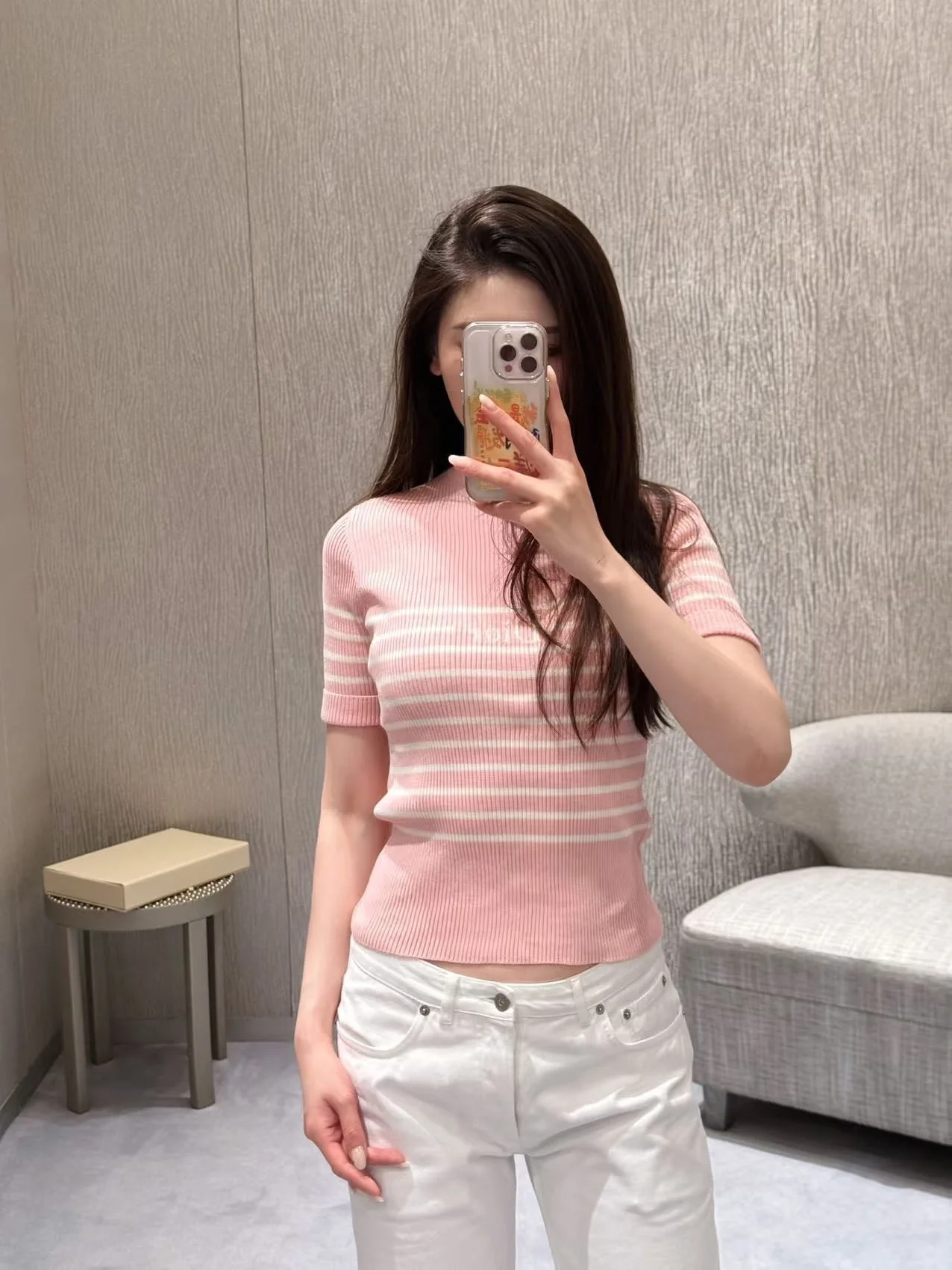 디올 디오리비에라 반팔 슬림핏 스웨터 (3color)