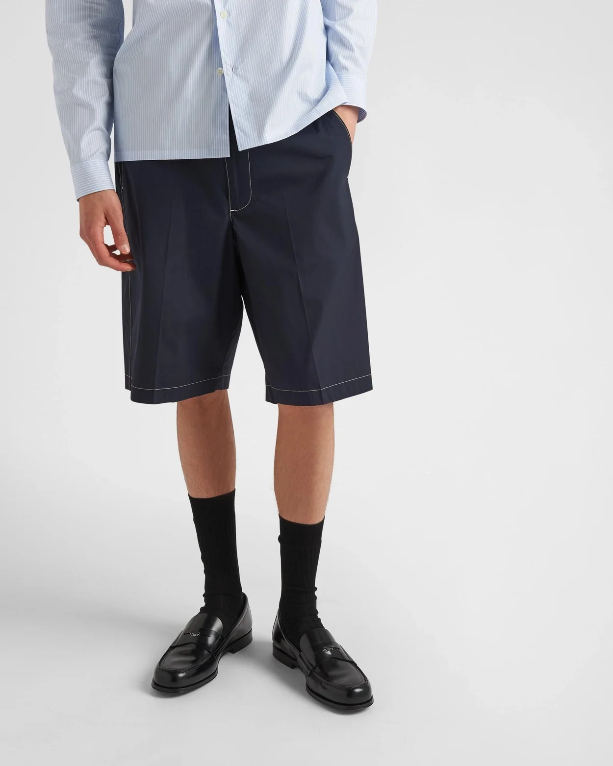 프라다 스트레치 포플린 버뮤다 쇼츠