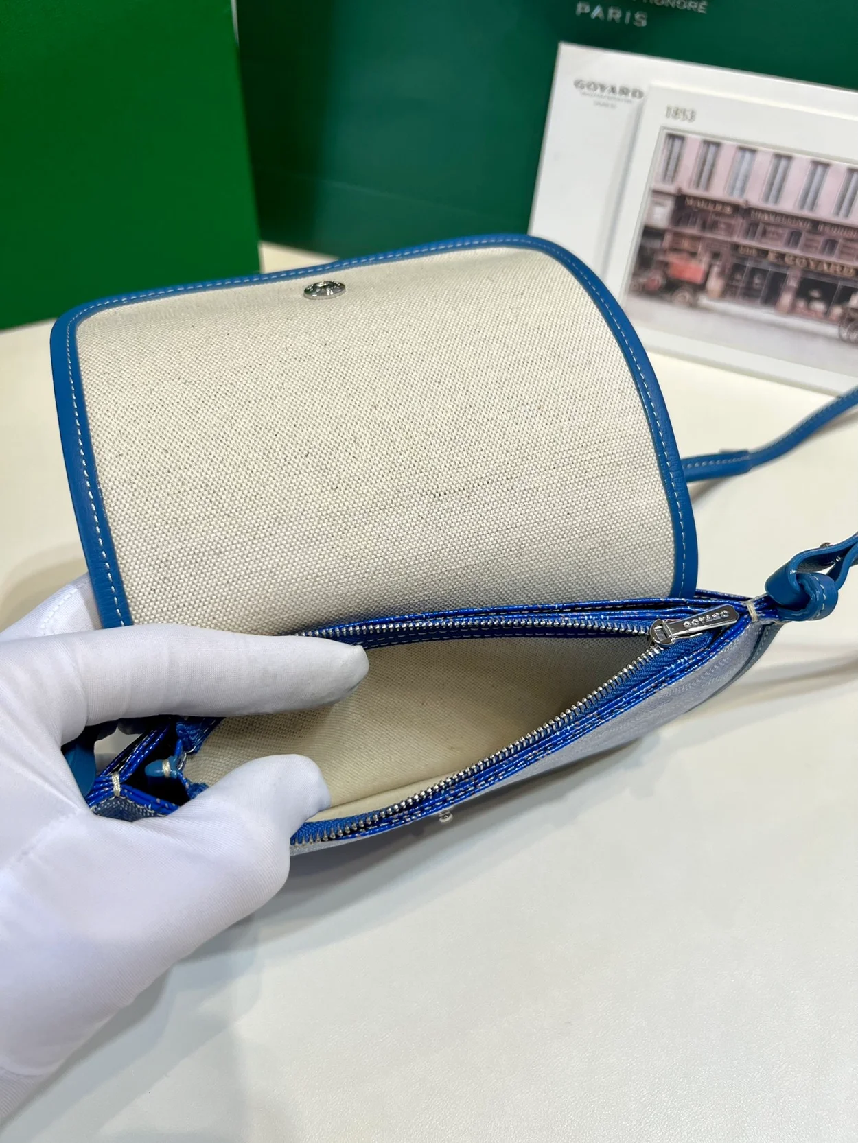 고야드 플뤼메 클러치 지갑 블루