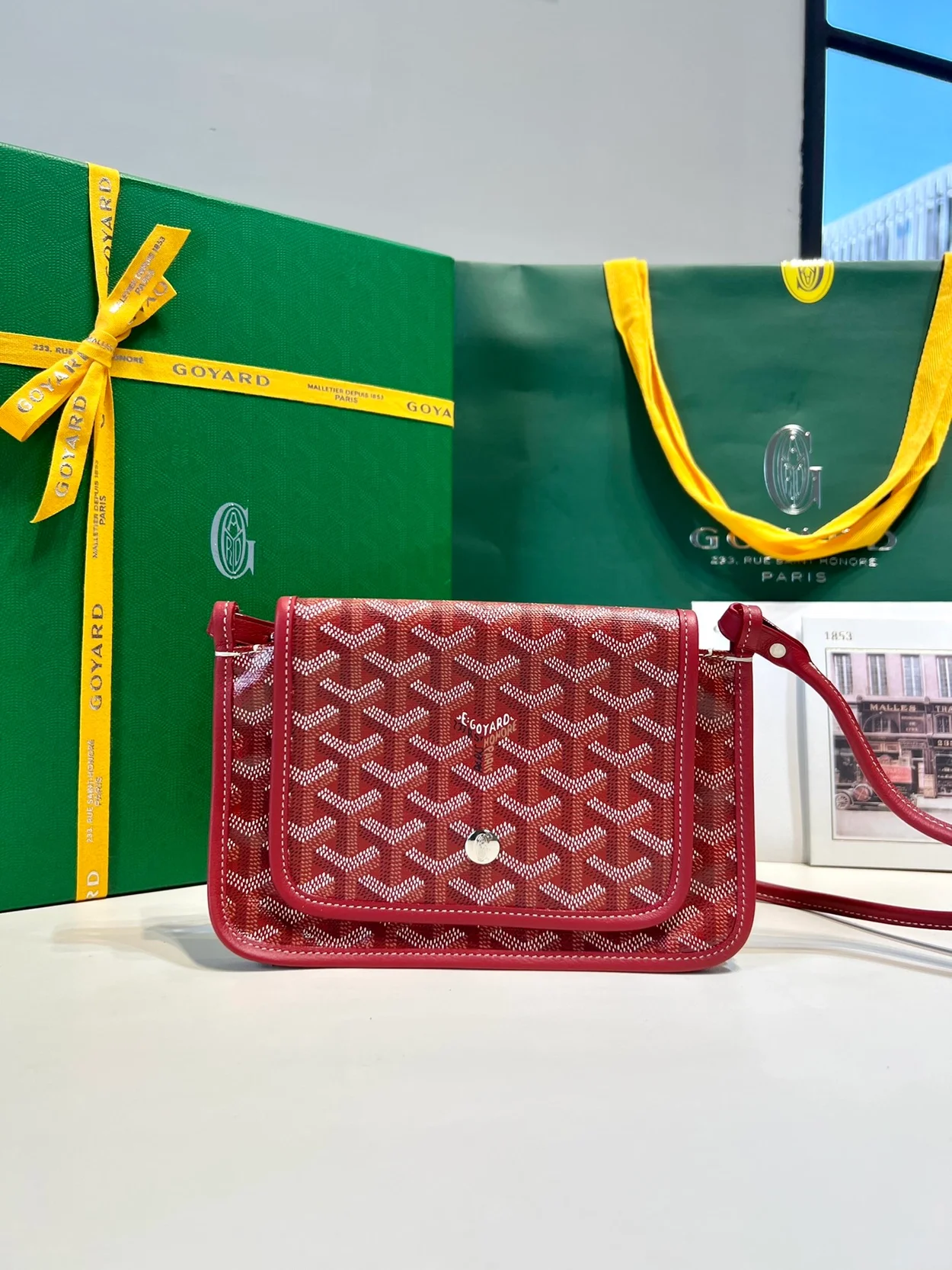 고야드 플뤼메 클러치 지갑 레드