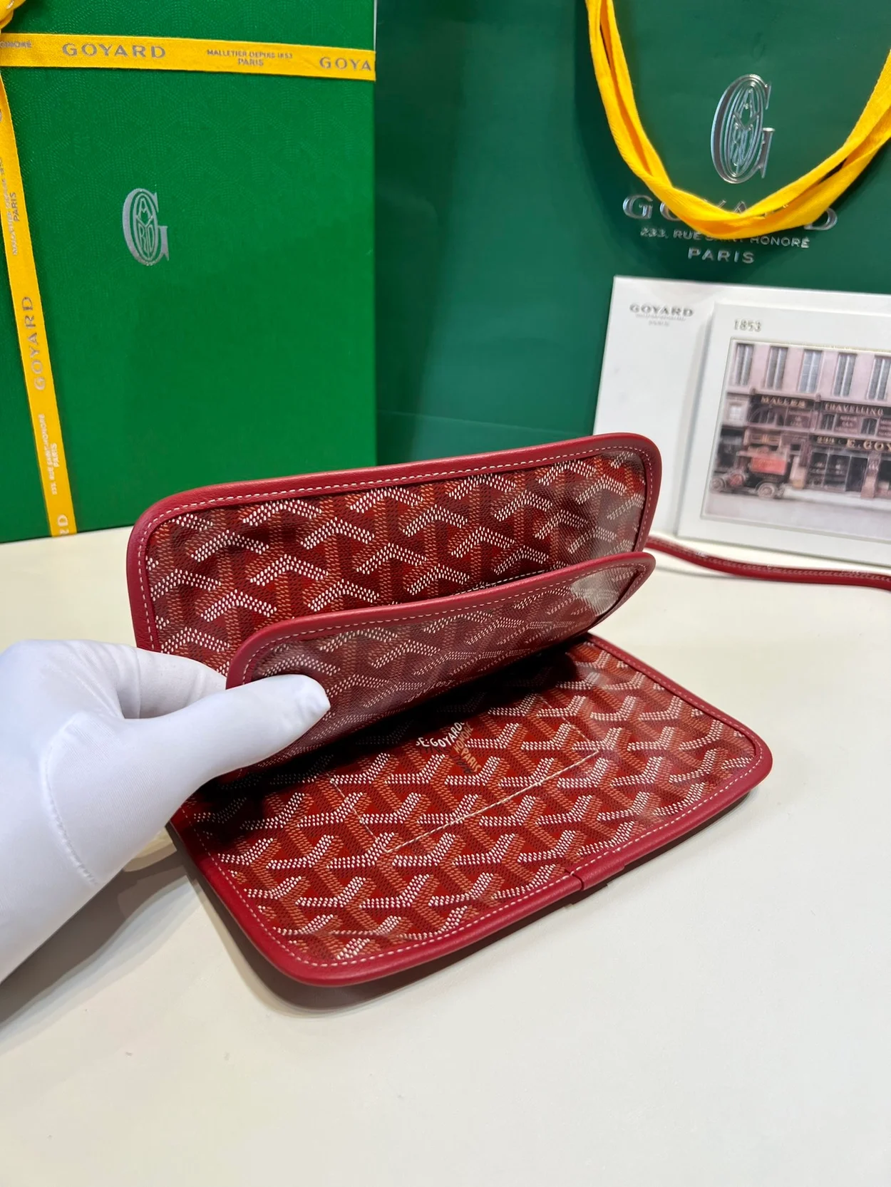 고야드 플뤼메 클러치 지갑 레드