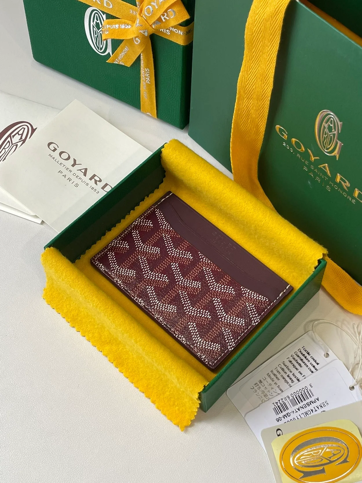 고야드 생쉴피스 카드 홀더 버건디