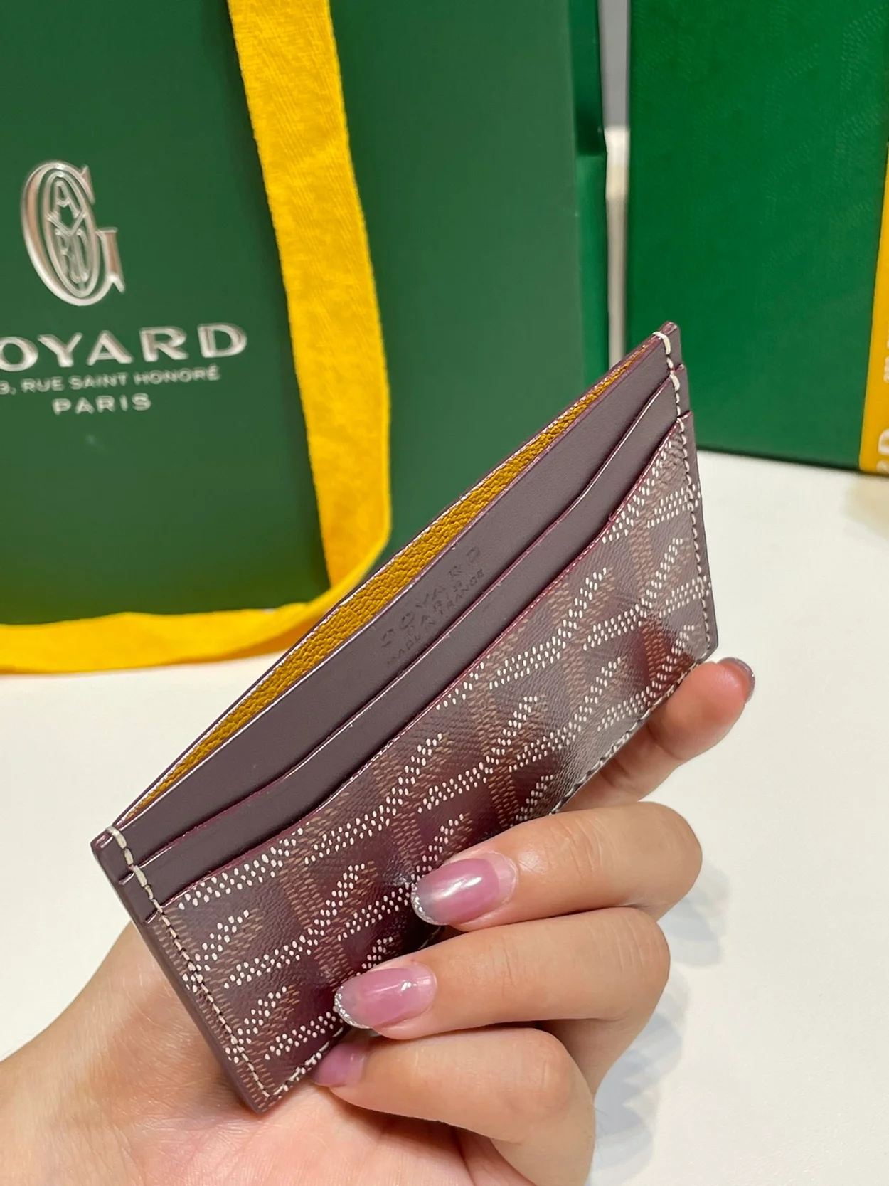 고야드 생쉴피스 카드 홀더 버건디