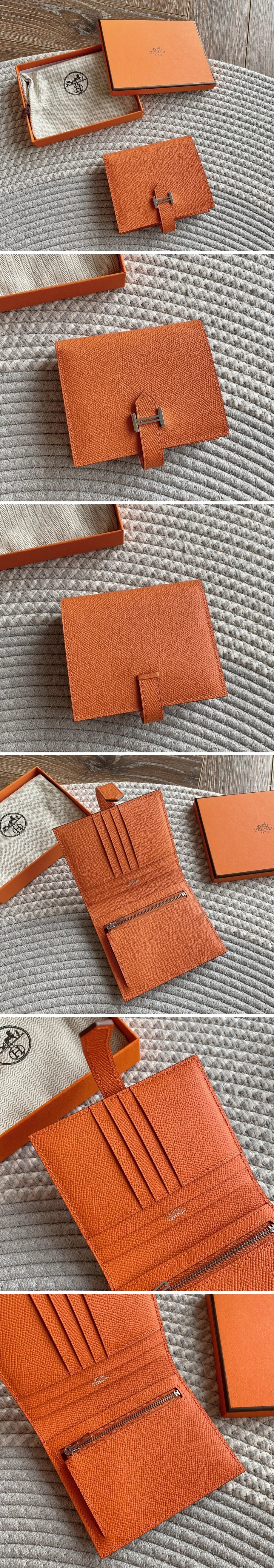 에르메스 베안 컴팩트 쉐브르 반지갑