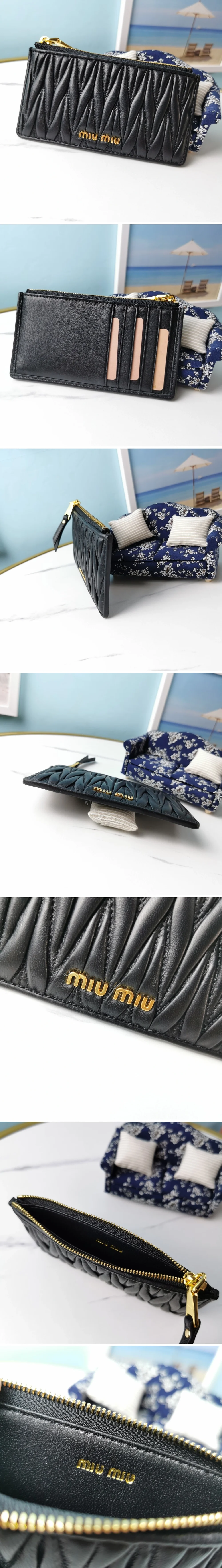 미우미우 마테라쎄 포켓 카드 지갑