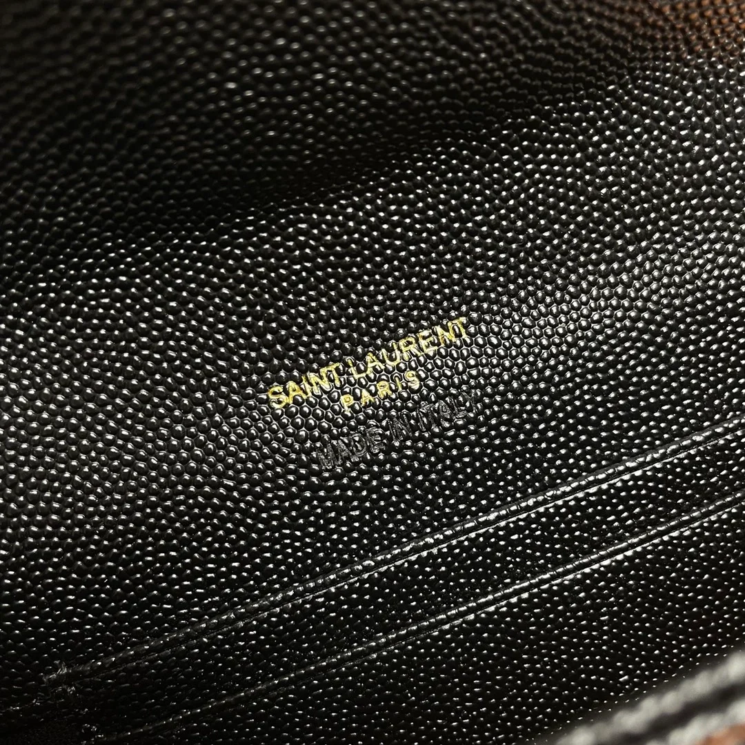 생로랑 엔벨로프 스몰 지갑 블랙 골드