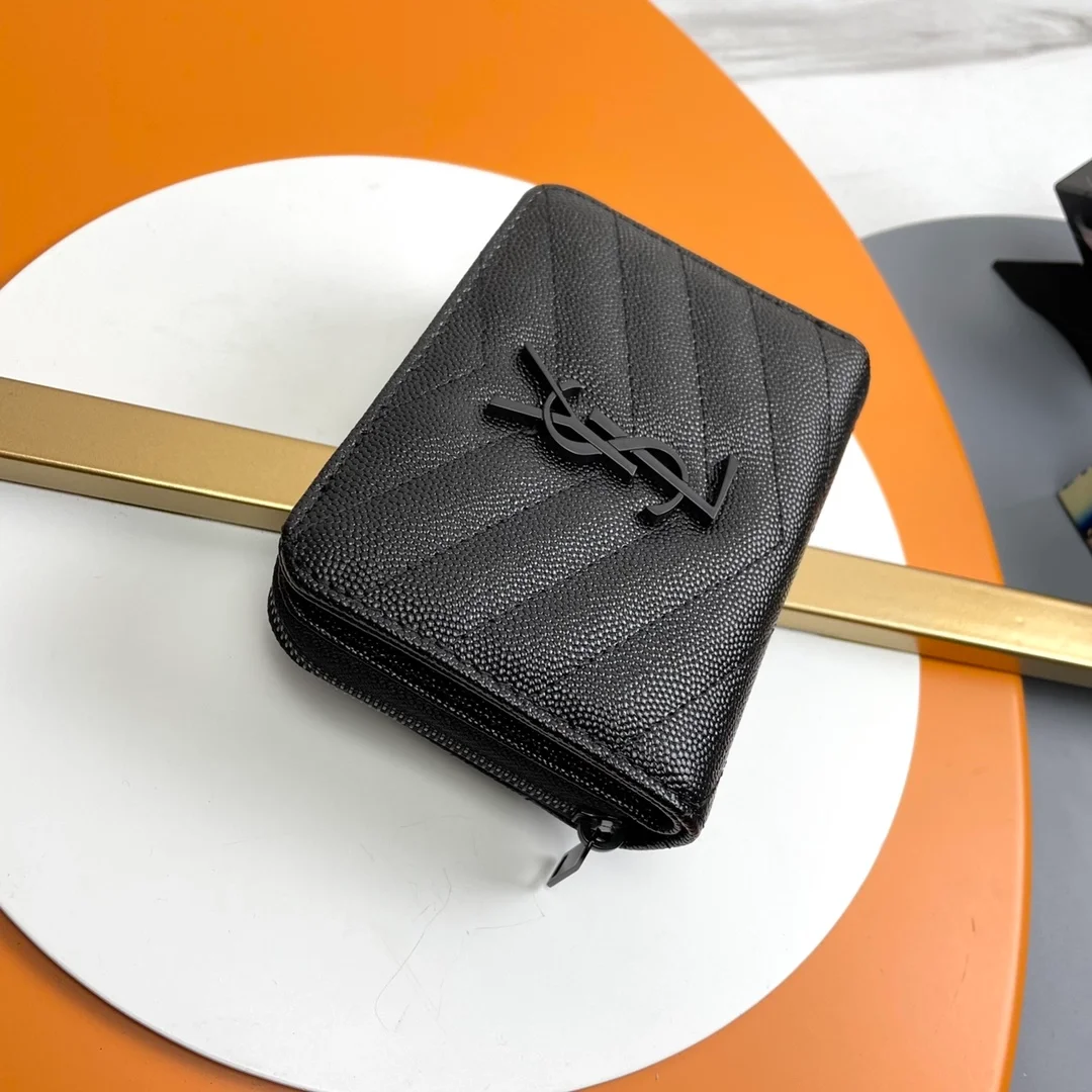 생로랑 컴팩트 지퍼 어라운드 월릿 다크