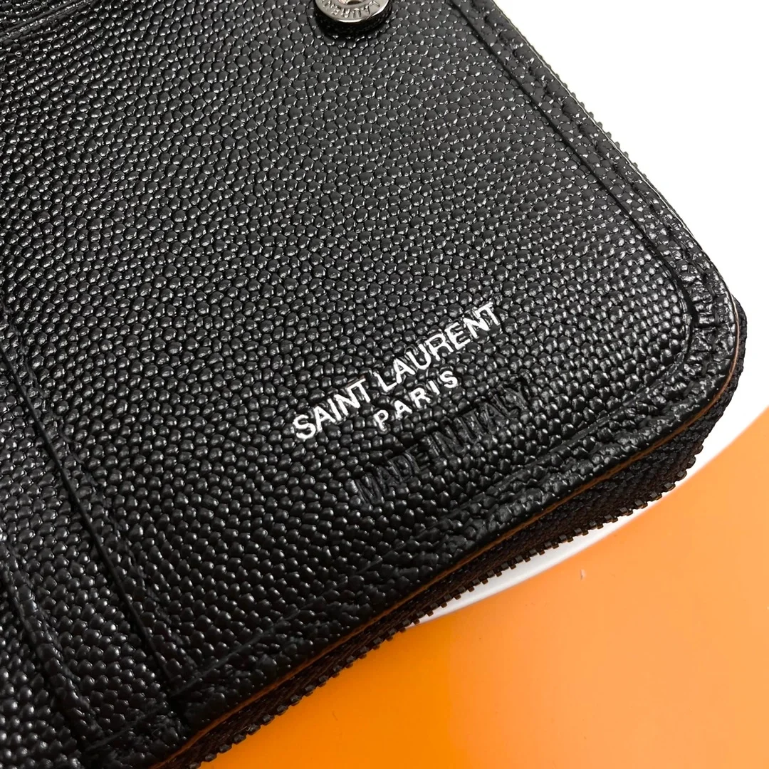 생로랑 컴팩트 지퍼 어라운드 월릿 다크