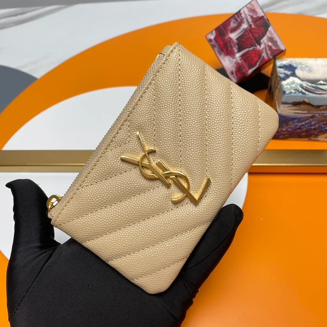 생로랑 마틀라세 프라그망 케이스 베이지 골드