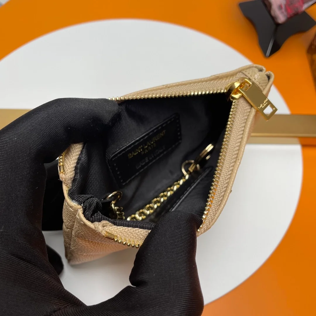 생로랑 마틀라세 프라그망 케이스 베이지 골드