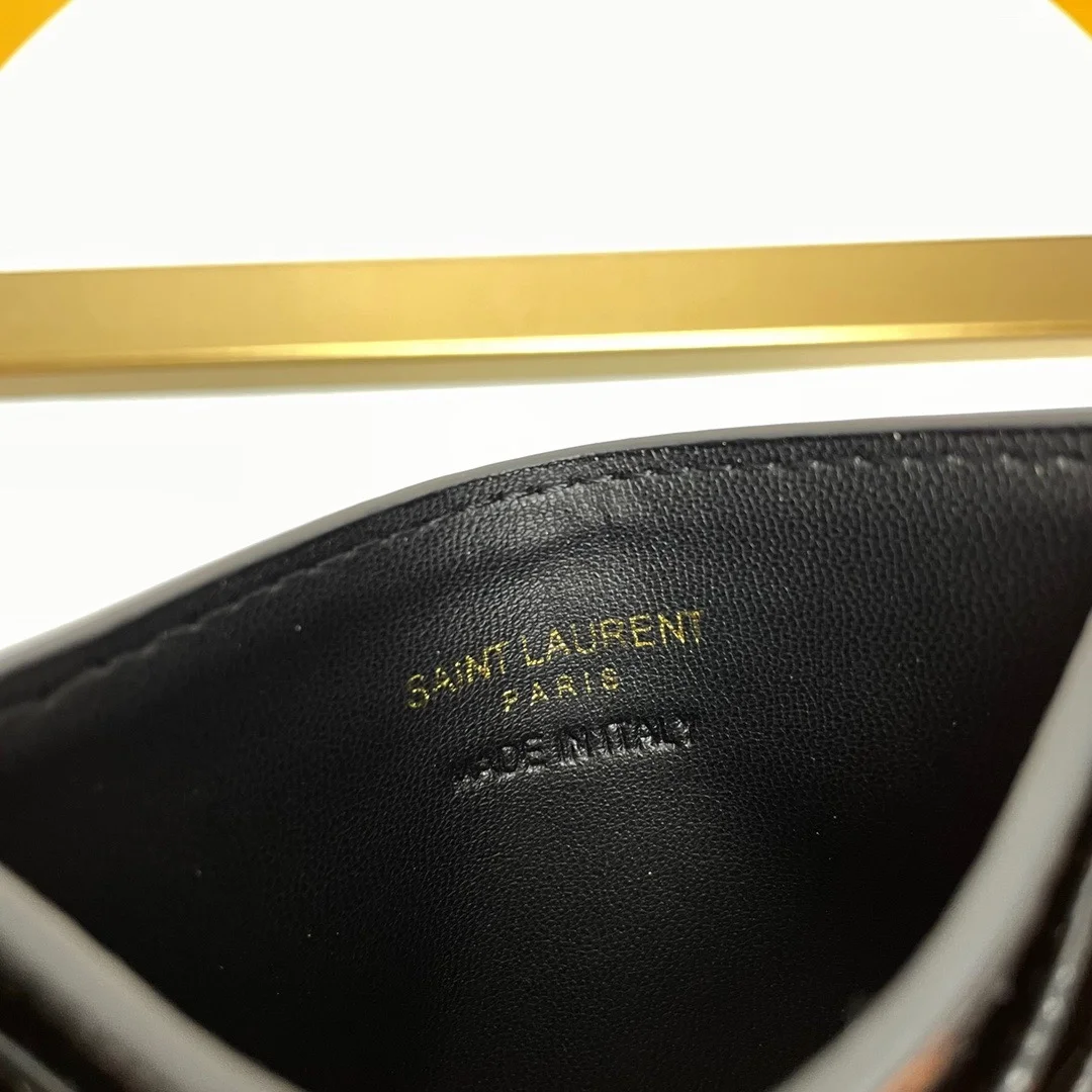 생로랑 크로커다일 카산드라 카드 케이스 블랙