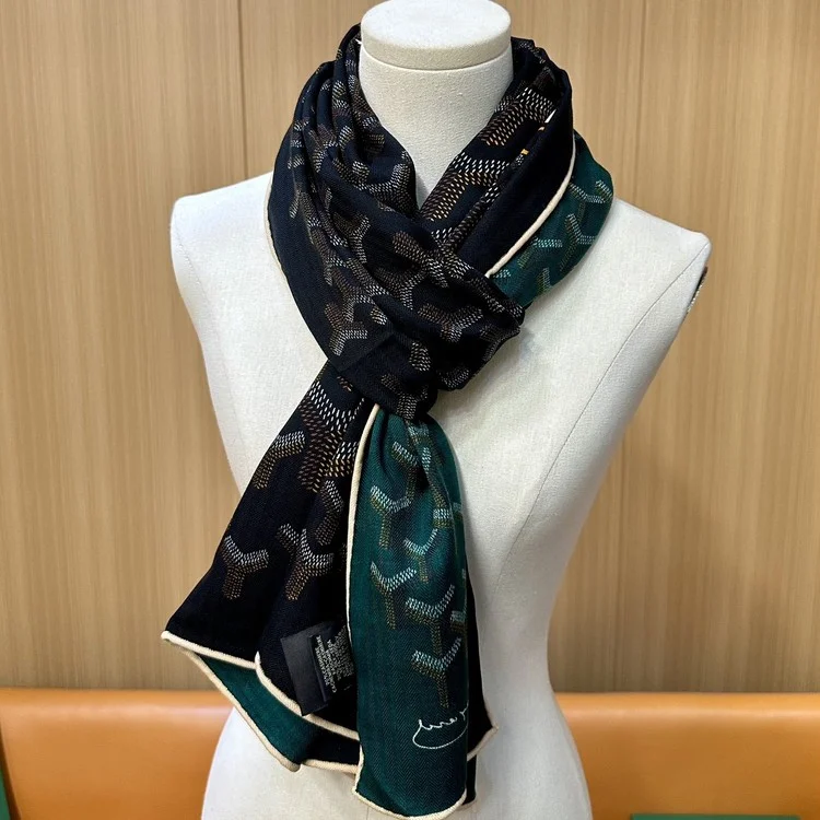 고야드 Y 로고 울 100% 머플러