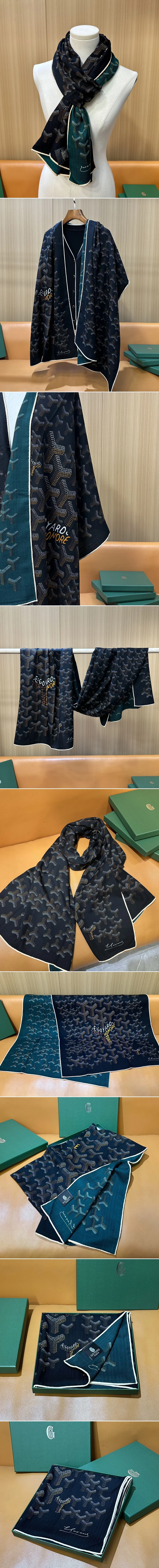 고야드 Y 로고 울 100% 머플러