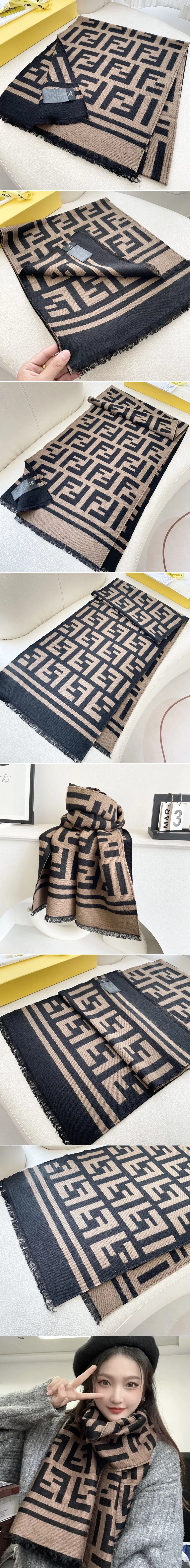 펜디 울 100% FF 머플러