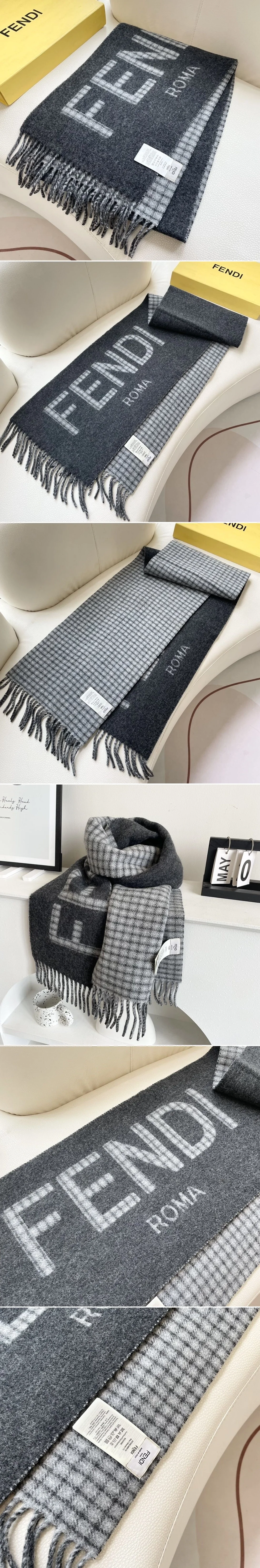 펜디 울 100% FF 머플러