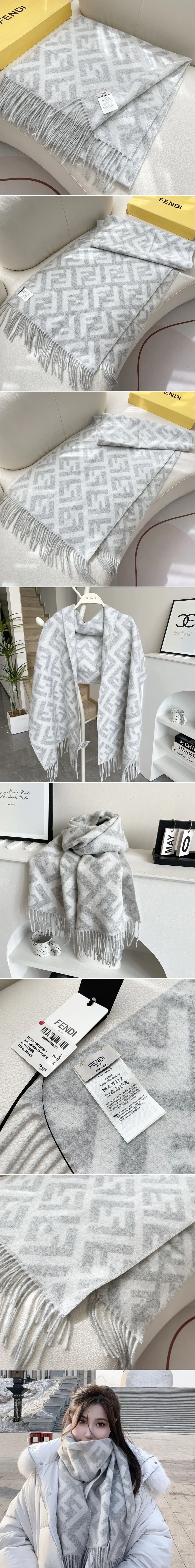 펜디 울 100% FF 머플러