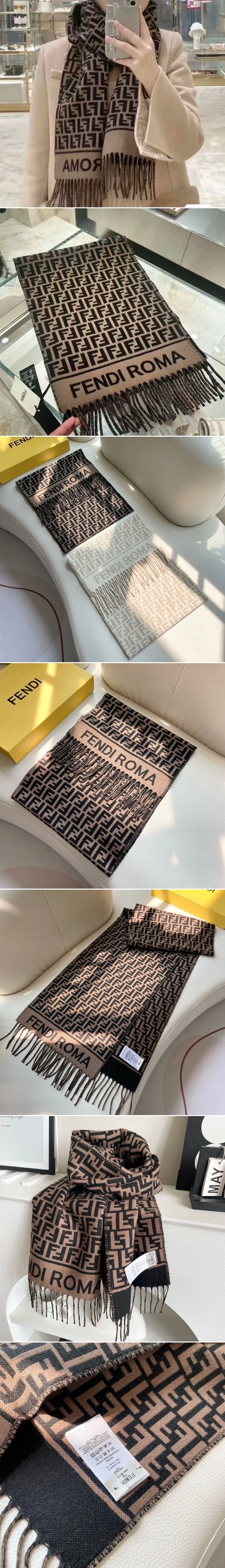 펜디 울 100% FF 머플러