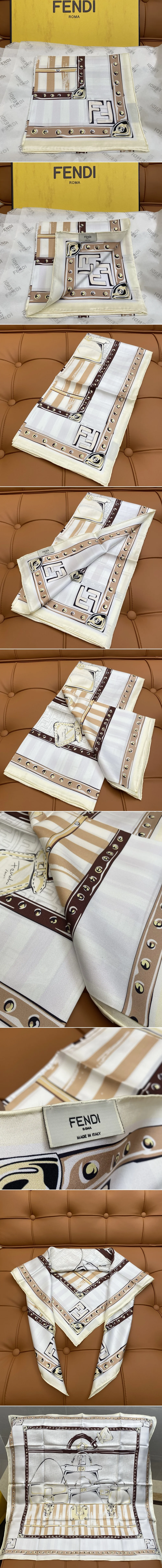 펜디 스카프 FF 스퀘어 실크 스카프