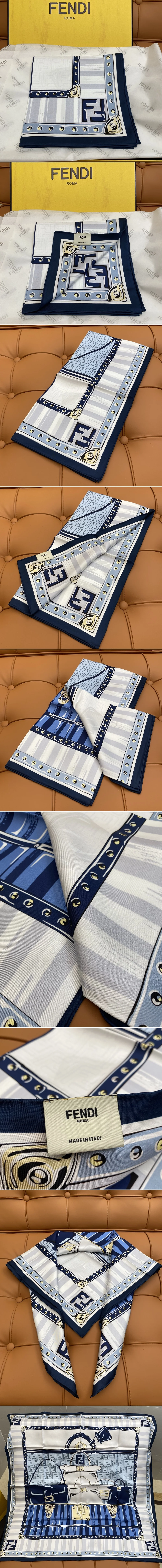 펜디 스카프 FF 스퀘어 실크 스카프