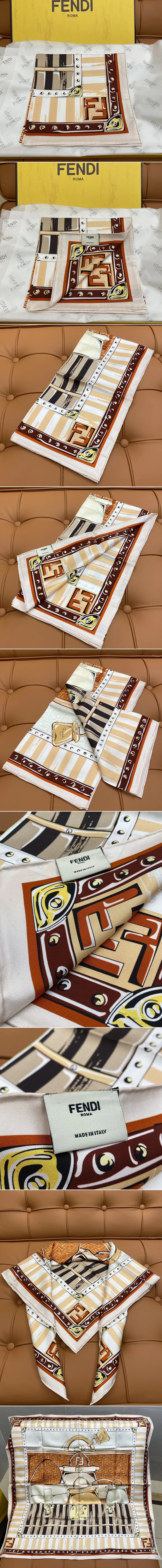 펜디 스카프 FF 스퀘어 실크 스카프