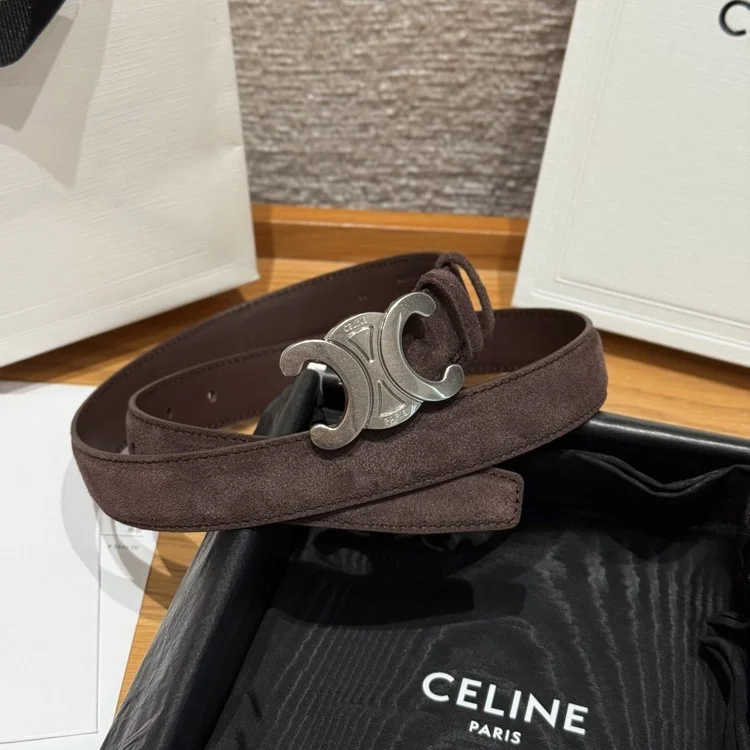 셀린느 트리옹프 벨트 스웨이드 25mm