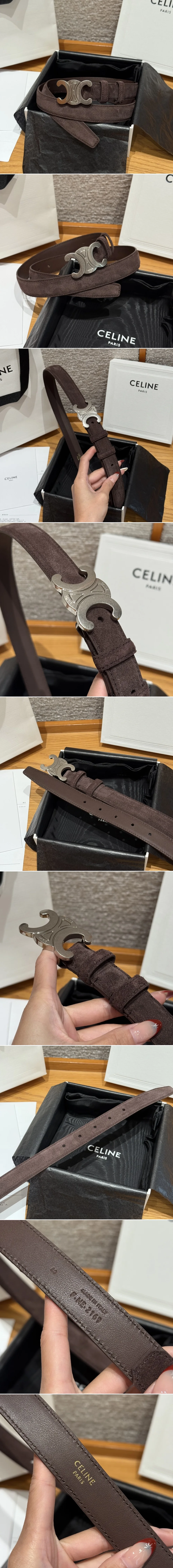 셀린느 트리옹프 벨트 스웨이드 25mm