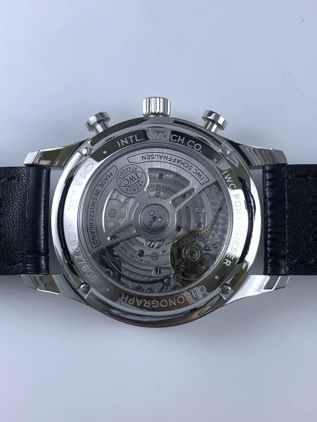 IWC 포르투기저 화이트다이얼 블루핸즈 버티컬