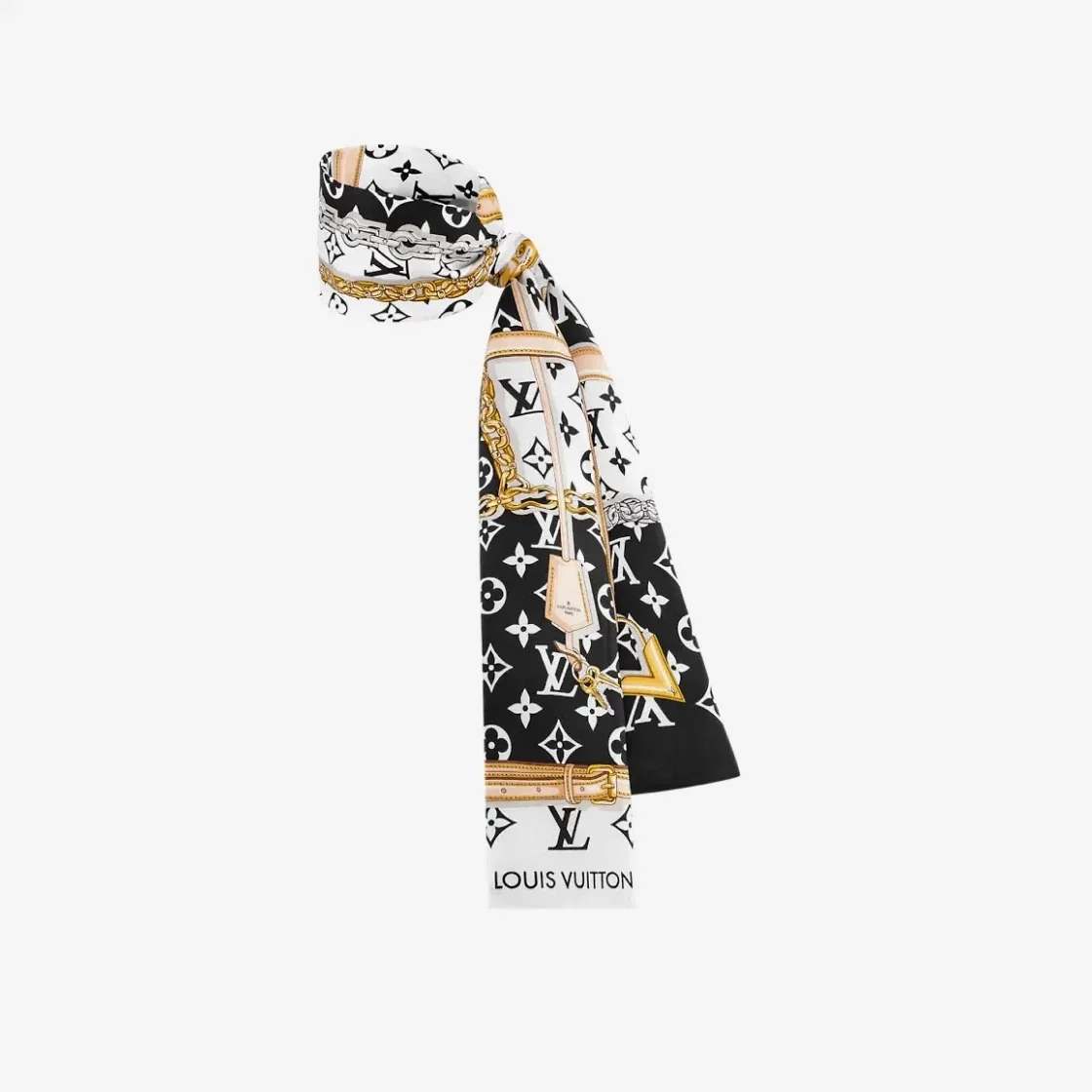 루이비통 모노그램 컨피덴셜 블랙 방도 스카프 M78656