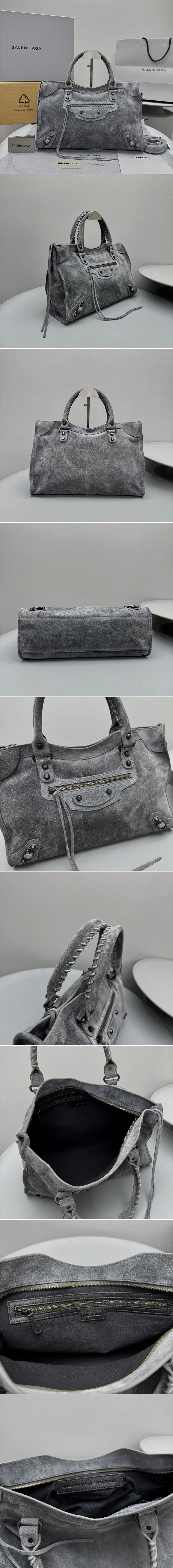 발렌시아가 시티백 스웨이드 38cm