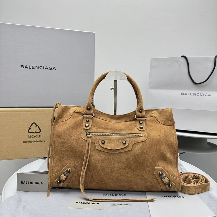 발렌시아가 시티백 스웨이드 38cm