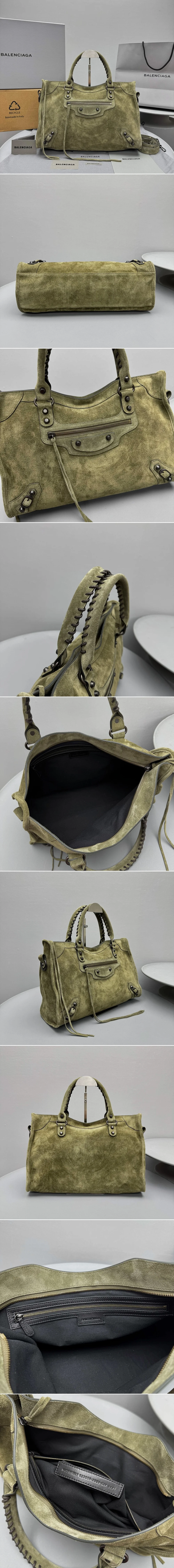 발렌시아가 시티백 스웨이드 38cm