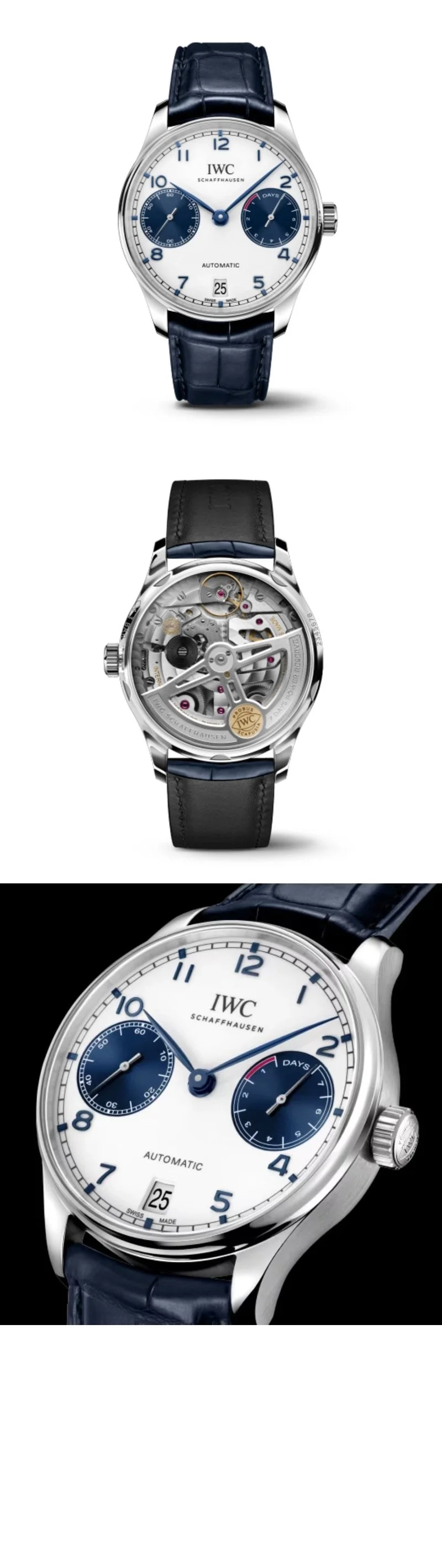 IWC 포르투기저 오토매틱 워치 흰판 청