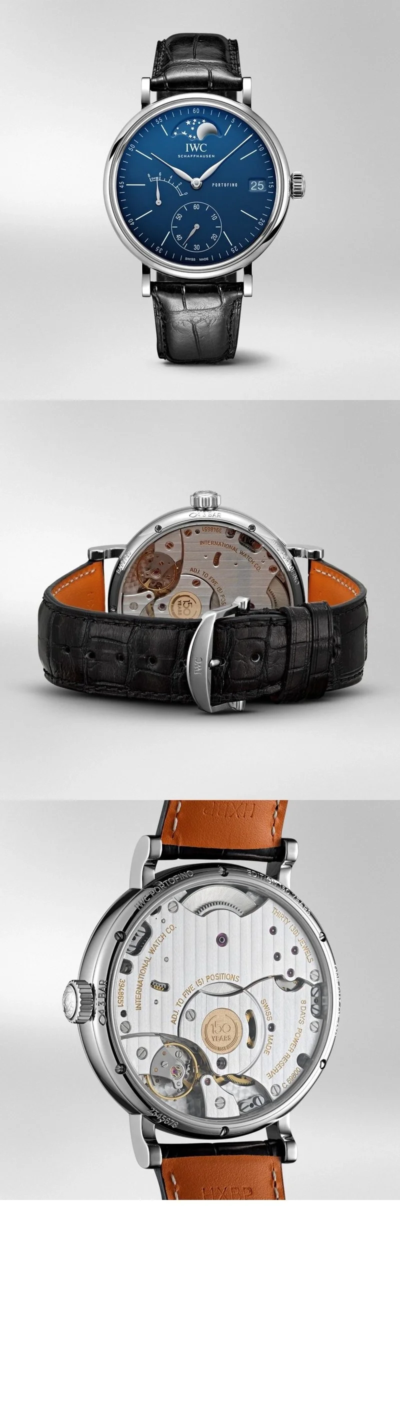 IWC 포르토피노 핸드 와인드 문 페이즈 150주년 에디션